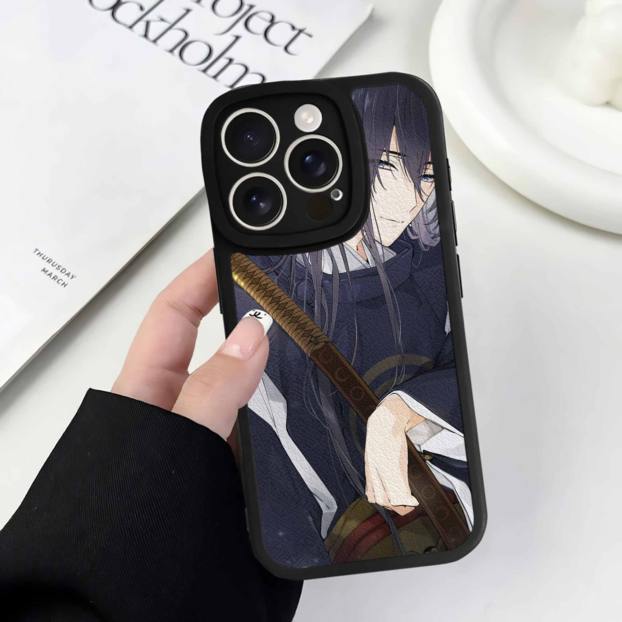 （画像用） 刀剣乱舞 Touken Ranbu 【iPhone 16シリーズ対応】シリコンスマホケース（レザー調） 材質：シリコン